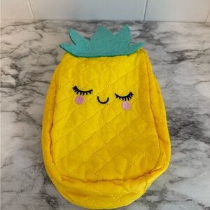 Yellow Pineapple Quilted Pouch